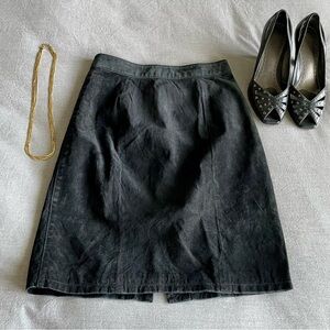 Black Suede Skirt, Vintage Leather Black Pencil Skirt, Black Suede Leather, 5